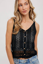 Load image into Gallery viewer, Clara crochet top (black)