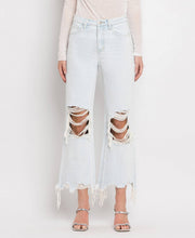 Load image into Gallery viewer, Leslie 90’s distressed relaxed fit crop flare jeans
