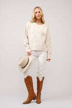 Load image into Gallery viewer, Candice boot stitch crew neck sweater (cream)