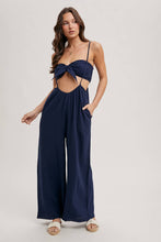 Load image into Gallery viewer, Sandra suspender pant jumpsuit set (navy)