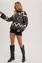 Load image into Gallery viewer, Black Aztec mock neck sweater