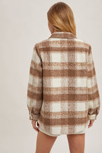 Load image into Gallery viewer, June button down plaid Shacket (wine)