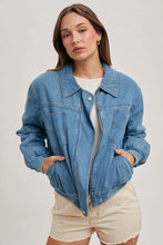 Load image into Gallery viewer, Denim Faux Fur Jacket