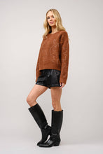 Load image into Gallery viewer, Candice Boot stitch crew neck sweater (brown)