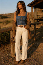 Load image into Gallery viewer, Laci Denim Corset Crop Top
