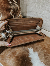 Load image into Gallery viewer, Checkered Cowhide Womens Wallet Wristlet Trendy