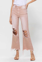 Load image into Gallery viewer, Leslie 90’s distressed relaxed fit crop flare jeans