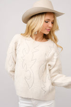 Load image into Gallery viewer, Candice boot stitch crew neck sweater (cream)