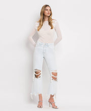 Load image into Gallery viewer, Leslie 90’s distressed relaxed fit crop flare jeans