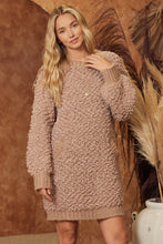 Load image into Gallery viewer, Taupe boucle sweater dress