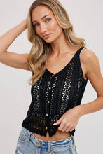 Load image into Gallery viewer, Clara crochet top (black)