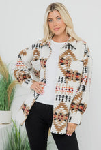Load image into Gallery viewer, White Multi-color Aztec Shacket
