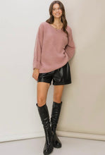 Load image into Gallery viewer, Mauve pink oversized sweater
