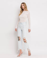 Load image into Gallery viewer, Leslie 90’s distressed relaxed fit crop flare jeans
