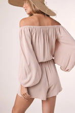 Load image into Gallery viewer, almond off shoulder romper