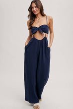 Load image into Gallery viewer, Sandra suspender pant jumpsuit set (navy)