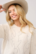 Load image into Gallery viewer, Candice boot stitch crew neck sweater (cream)