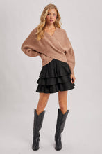 Load image into Gallery viewer, Kendall faux suede ruffle skirt (black)