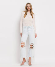 Load image into Gallery viewer, Leslie 90’s distressed relaxed fit crop flare jeans