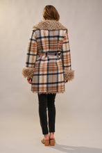 Load image into Gallery viewer, Fallon Faux Fur Plaid Coat