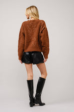 Load image into Gallery viewer, Candice Boot stitch crew neck sweater (brown)