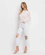 Load image into Gallery viewer, Leslie 90’s distressed relaxed fit crop flare jeans