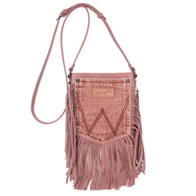 Load image into Gallery viewer, Wrangler Denim Pocket Fringe Crossbody mauve pink