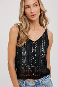 Clara crochet top (black)