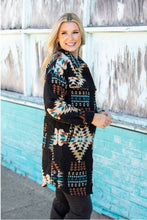 Load image into Gallery viewer, Brinley Aztec Coat (black)
