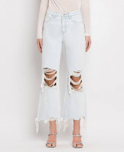 Load image into Gallery viewer, Leslie 90’s distressed relaxed fit crop flare jeans
