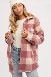 Dolly plaid brushed flannel Shacket