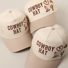 Load image into Gallery viewer, Cowboy Hat Cactus Heart Embroidery Trucker Hat

