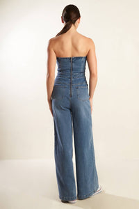 Danielle denim wide leg jumpsuit