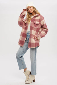 Dolly plaid brushed flannel Shacket