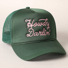 Load image into Gallery viewer, Howdy Darlin' Pink Embroidered Mesh Back Trucker Cap
