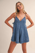 Load image into Gallery viewer, Harper Denim Flared Romper
