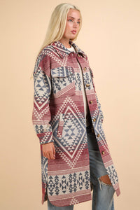 Plum/Denim Aztec Coat