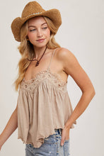 Load image into Gallery viewer, Kelsey Floral Crochet top (almond)
