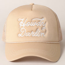 Load image into Gallery viewer, Howdy Darlin' Pink Embroidered Mesh Back Trucker Cap
