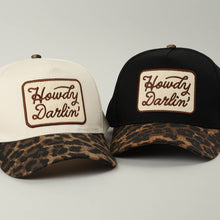 Load image into Gallery viewer, Howdy Darlin Embroidered Patch Leopard Brim Trucker Hat
