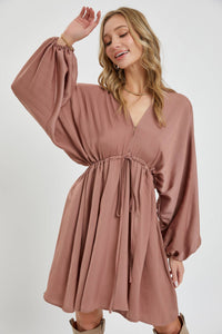 Dusty rose silk mini dress