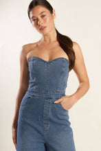 Load image into Gallery viewer, Danielle denim wide leg jumpsuit
