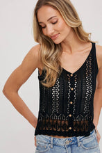 Load image into Gallery viewer, Clara crochet top (black)
