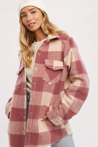 Dolly plaid brushed flannel Shacket