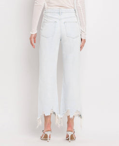Leslie 90’s distressed relaxed fit crop flare jeans