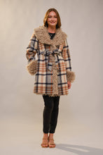 Load image into Gallery viewer, Fallon Faux Fur Plaid Coat
