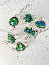 Load image into Gallery viewer, Lila Peacock Dahlia Slab Cuff Bracelet
