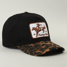 Load image into Gallery viewer, Cowboys Club Embroidered Patch Leopard Brim Trucker Hat
