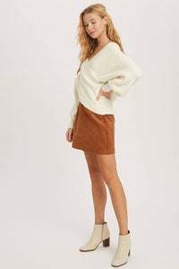 Maribel cross knit sweater (Ruby)