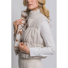 Load image into Gallery viewer, Fallon Reversible Corduroy/Aztec Print Puffer Vest (cream)
